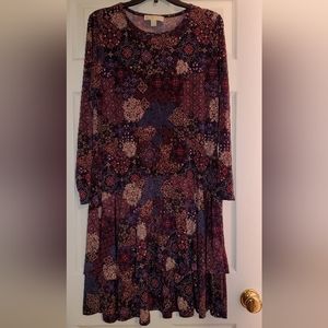 Michael Kors paisley asymmetrical dress 0X